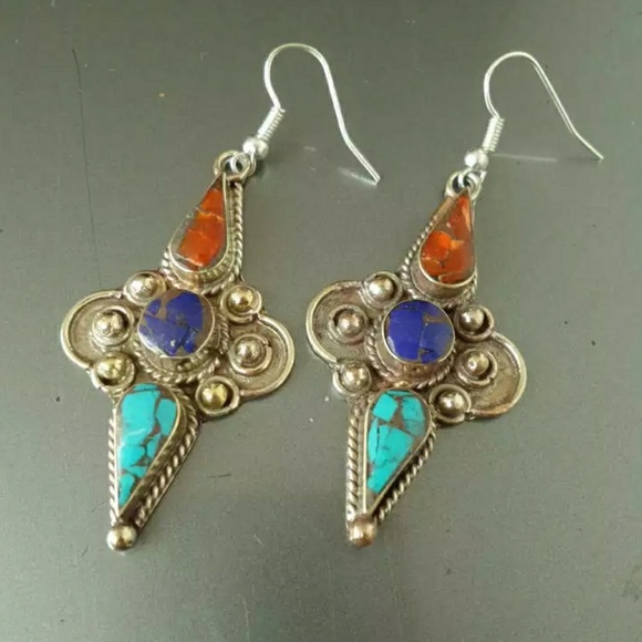 Boutiquebtbay Jewelry - Natural Stone Tibetian Earrings